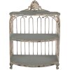 Clayre & Eef 6Y5719 Estantería de pared de hierro verde-beige 38x23x55 cm estilo vintage