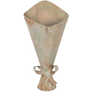 Clayre & Eef Jarrón decorativo de hierro con tonos verdes, Look vintage 50 cm