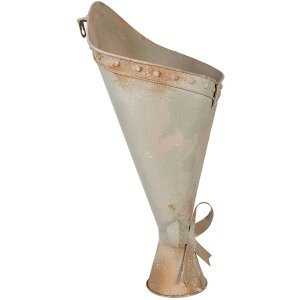 Clayre & Eef Jarrón decorativo de hierro con tonos verdes, Look vintage 50 cm