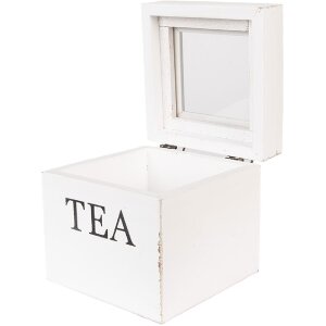 Clayre & Eef 6H2397 Caja para té blanca...