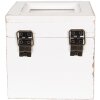 Clayre & Eef 6H2397 Caja para té blanca 12x12x12 cm estilo rústico madera con ventana de cristal