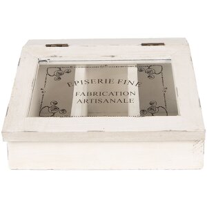 Clayre & Eef 6H2398 Caja de té Antiguo blanco...
