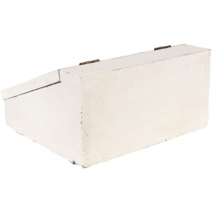 Clayre & Eef 6H2398 Caja de té Antiguo blanco 18x16x9 cm con 3 compartimentos