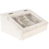 Clayre & Eef 6H2398 Caja de té Antiguo blanco 18x16x9 cm con 3 compartimentos
