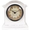Clayre & Eef 6KL0831 Reloj de Mesa Blanco Marrón 13x7x14 cm Cristal Madera Estilo Country
