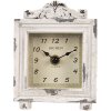 Clayre & Eef 6KL0832 Reloj de Sobremesa Vintage Gris-Beige 10x6x14 cm 1xAA Cristal Madera
