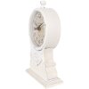 Clayre & Eef 6KL0833 Reloj de Sobremesa Blanco Beige Cristal Madera 14x6x23 cm 1xAA Vintage