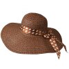 Juleeze JZHA0121 señoras sombrero marrón 57 cm paja con lunares arco sombrero de verano