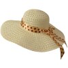Juleeze JZHA0122 Sombrero Beige 57 cm banda de satén punteado ligero transpirable