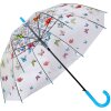 Juleeze JZUM0093 Paraguas Transparente motivo mariposa Ø 90x82 cm Azul