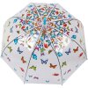 Juleeze JZUM0093 Paraguas Transparente motivo mariposa Ø 90x82 cm Azul