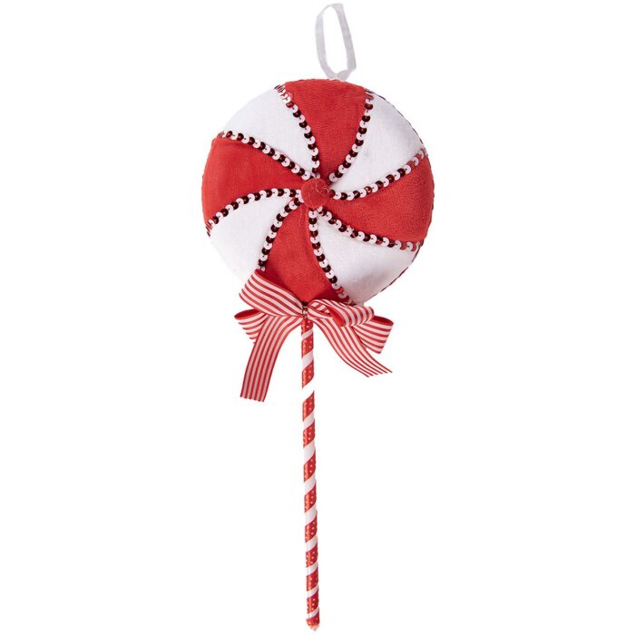 Clayre & Eef 66108 Colgante Lollipop Rojo/Blanco 17x6x41 cm