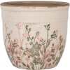 Clayre & Eef 6CE1974S Decoración Maceta Beige Rosa Verde Ø 13x11 cm