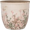 Clayre & Eef 6CE1974S Decoración Maceta Beige Rosa Verde Ø 13x11 cm
