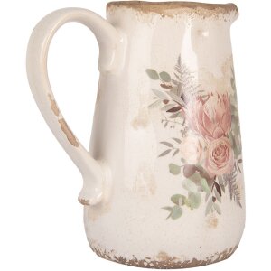 Clayre & Eef Vaso decorativo Beige y Rosa en...