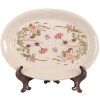 Clayre & Eef Plato Decorativo 6CE2030 Beige Rosa 25x18 cm Vintage