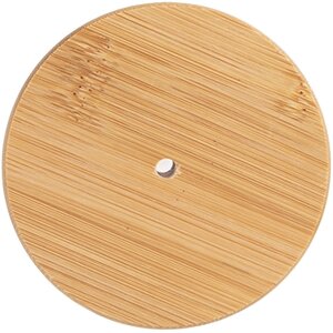 Clayre & Eef 6GL4719L Tarro con tapa bambú Ø 8x18 cm vidrio madera
