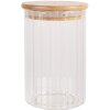 Clayre & Eef 6GL4719L Tarro con tapa bambú Ø 8x18 cm vidrio madera