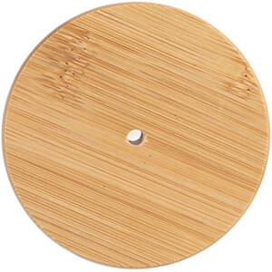 Clayre & Eef 6GL4719M Tarro de almacenaje con tapa de madera Transparente Ø 8x13 cm