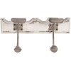 Clayre & Eef 6H2400 Perchero Perchero de pared 2 ganchos Estilo antiguo Blanco 23x6x10 cm