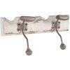 Clayre & Eef 6H2400 Perchero Perchero de pared 2 ganchos Estilo antiguo Blanco 23x6x10 cm