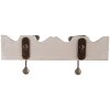 Clayre & Eef 6H2400 Perchero Perchero de pared 2 ganchos Estilo antiguo Blanco 23x6x10 cm