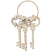 Clayre & Eef 6Y5772 Llavero decorativo de hierro beige y marrón 19cm estilo vintage