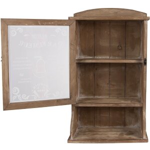 Clayre & Eef 50812 Armario de Pared 32x15x54 cm Vintage con Puerta de Vidrio