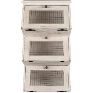 Clayre & Eef 5H0732 Armario de pared Estantería de pared estilo rústico blanco marrón 33x25x61 cm