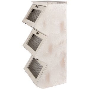 Clayre & Eef 5H0732 Armario de pared Estantería de pared estilo rústico blanco marrón 33x25x61 cm