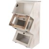 Clayre & Eef 5H0732 Armario de pared Estantería de pared estilo rústico blanco marrón 33x25x61 cm