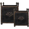 Clayre & Eef 5Y1293 Set de 2 maceteros estilo barroco interior de hierro negro
