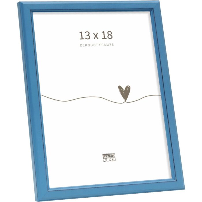 Marco de fotos Deknudt S236F6 azul Madera 13x18 cm estilo rústico