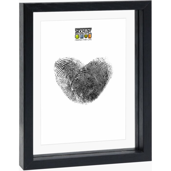 Marco de fotos Deknudt con borde de madera en negro para efecto flotante 20x30 cm
