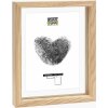 Marco de fotos Deknudt S68SG3 de cristal con borde de madera en color natural para efecto flotante 15x20 cm