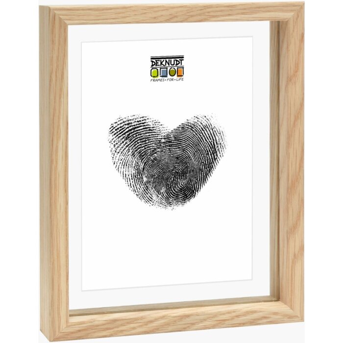 Marco de fotos Deknudt S68SG2 con borde de madera natural para efecto flotante 20x30 cm