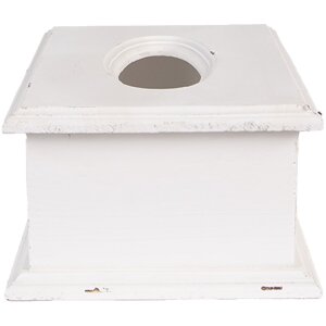 Clayre & Eef 6H2396 Caja de pañuelos Madera Blanco 28x16x10 cm Vintage