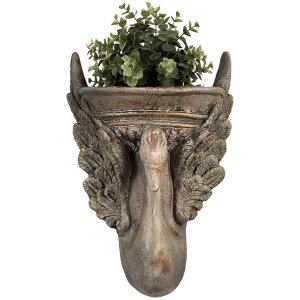 Clayre & Eef 6MG0112 Decoración Florero Marrón Verde 30x15x43 cm Estilo Barroco