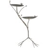 Clayre & Eef 6Y5656 Comederos para aves en metal antiguo verde-marrón 38x43x78cm