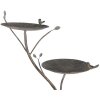 Clayre & Eef 6Y5656 Comederos para aves en metal antiguo verde-marrón 38x43x78cm