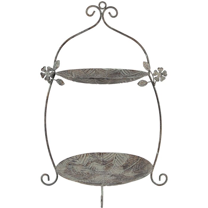 Clayre & Eef 6Y5657 Estantería 34x32x50 cm Verde Marrón Metal Antiguo Estilo Vintage