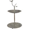 Clayre & Eef 6Y5658 Etapa de metal verde-marrón Ø 26 x 48 cm 2 niveles estilo antiguo