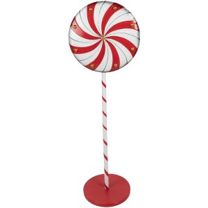 Clayre & Eef 6Y5733 Decoración Lollipop Rojo Blanco 40x30x120 cm