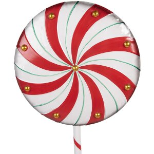 Clayre & Eef 6Y5733 Decoración Lollipop Rojo Blanco 40x30x120 cm