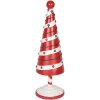 Clayre & Eef 6Y5734 Decoración Árbol de Navidad Rojo Blanco Ø 12x36 cm Hierro