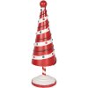 Clayre & Eef 6Y5734 Decoración Árbol de Navidad Rojo Blanco Ø 12x36 cm Hierro