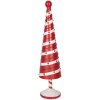 Clayre & Eef 6Y5735 Árbol de Navidad de Hierro Color Rojo y Blanco Diámetro 13x49 cm Estilo de Campo