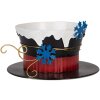 Clayre & Eef 6Y5736 Sombrero decorativo rústico invernal Ø 22x12 cm negro blanco azul dorado