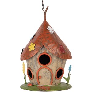 Clayre & Eef Casa de pajaros Beige Rojo...