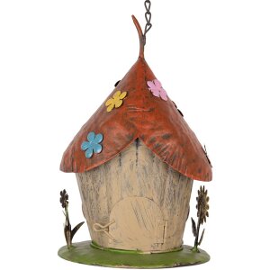 Clayre & Eef Casa de pajaros Beige Rojo...